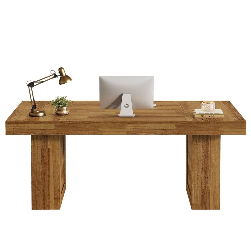 63" Large Executive Computer Desk, Home Office Writing Table, Conference Table Business Workstation for Working, Meeting