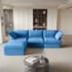 Modular Sectional Fabric Sofa,Extra Large L Shaped Couch with Reversible Chaise Modular Sectional Couch - Blue