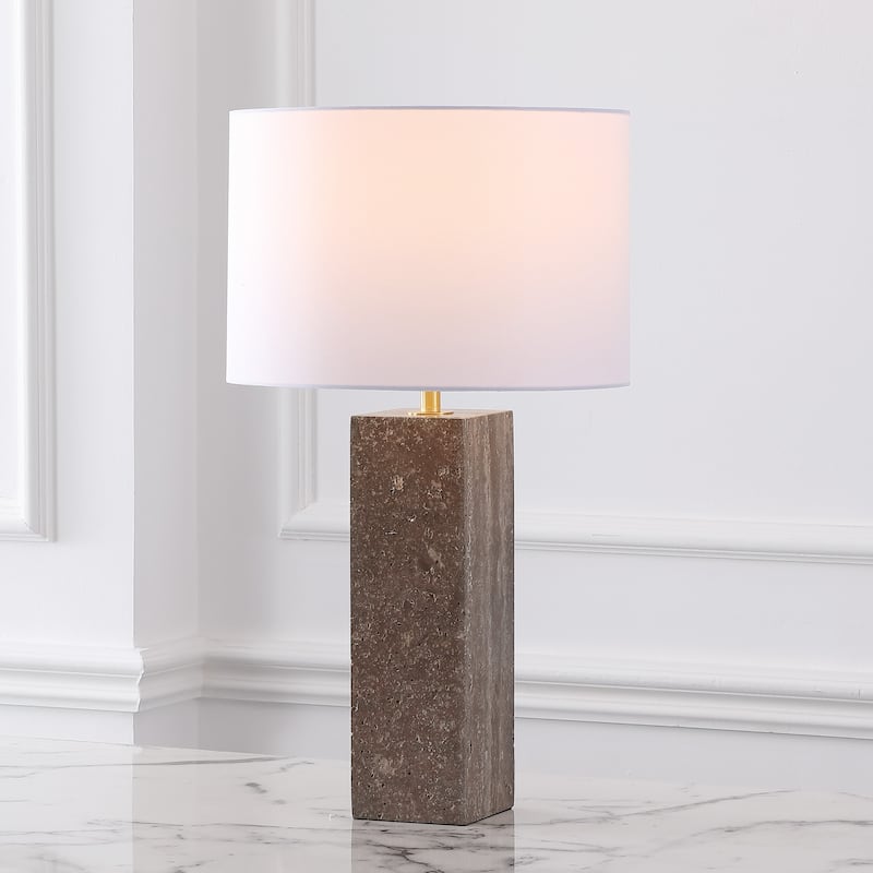 SAFAVIEH Couture Feliciano Travertine Table Lamp - 16"W x 16"D x 26"H