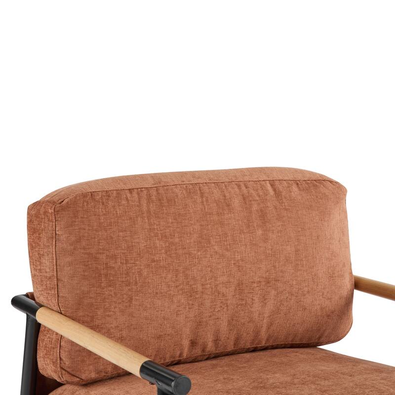 27.56" Modern Accent Chair with Plush Cushions, Metal Legs