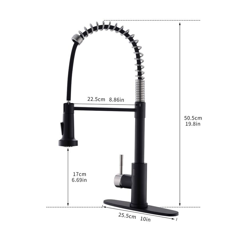Touchless Stainless Steel 2-Function Pull-out Kitchen Sink Faucet
