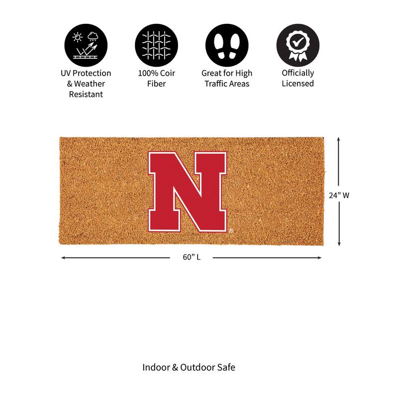 University of Nebraska Full Color Indoor/Outdoor Coir Mat