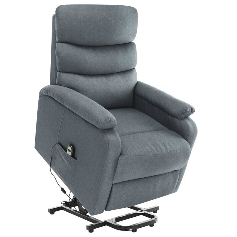 vidaXL Power Lift Massage Recliner Light Gray Fabric - 28.7" x 35.6" x 40.4"