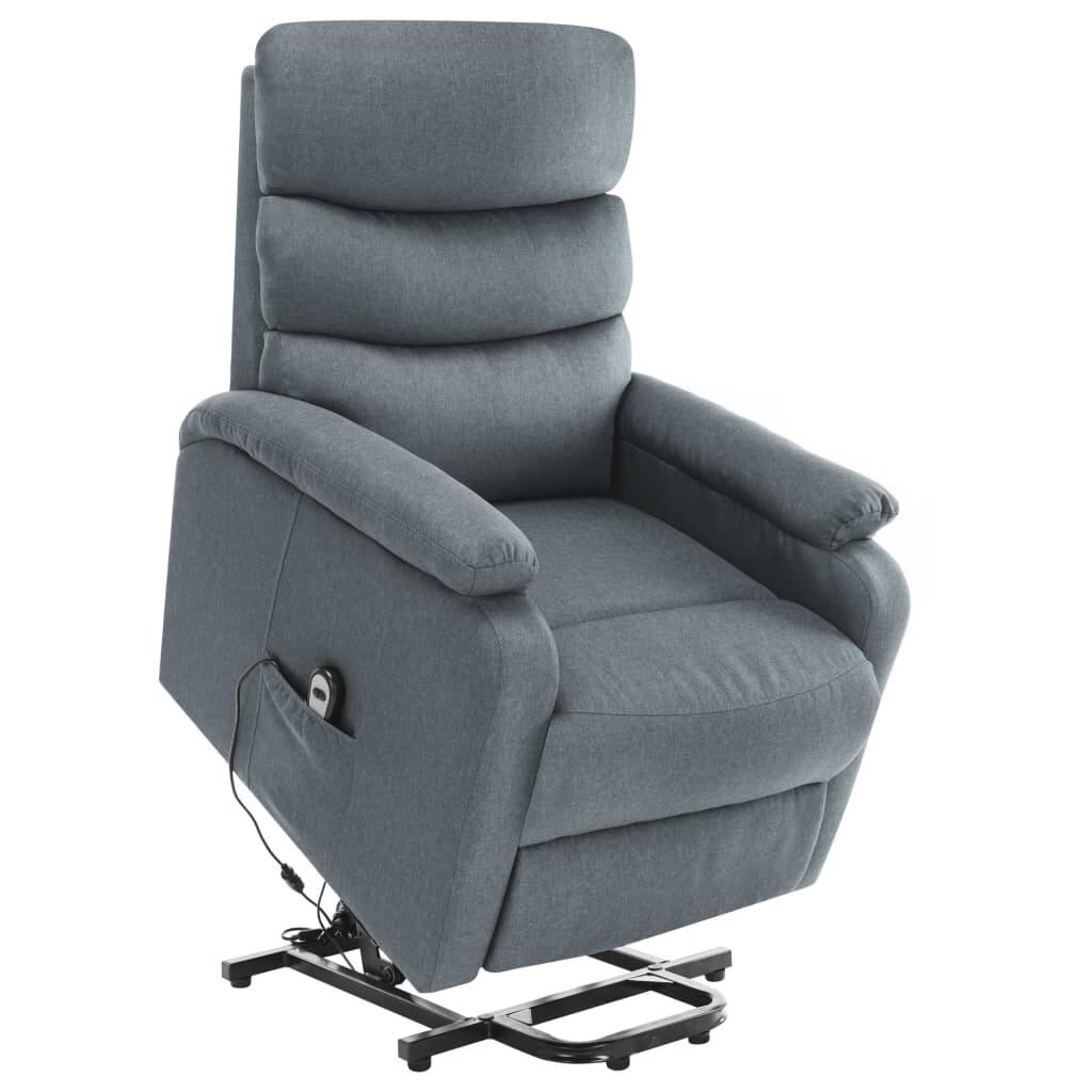 vidaXL Power Lift Massage Recliner Light Gray Fabric - 28.7" x 35.6" x 40.4"