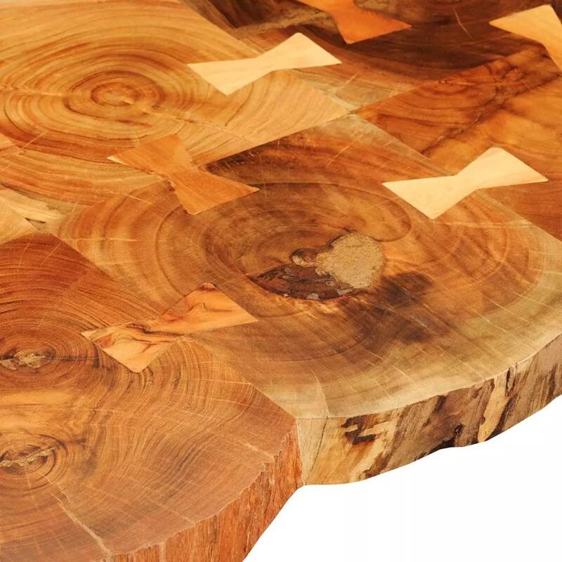 vidaXL Coffee Table 13.8" 6 Trunks Solid Sheesham Wood - 35.4" x 23.6" x 13.8"