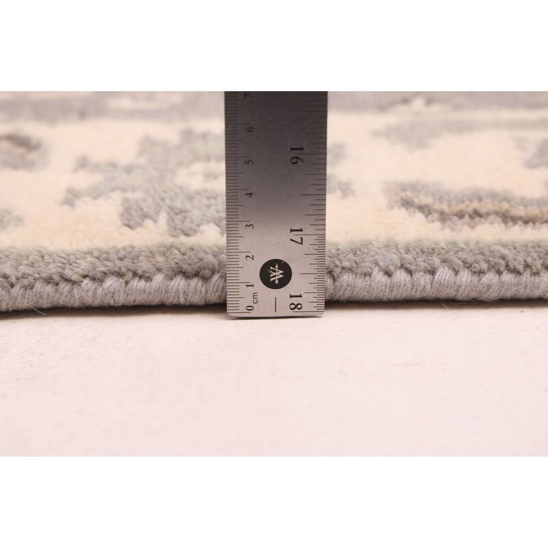 ECARPETGALLERY Hand-knotted Royal Oushak Grey Wool Rug - 2'5 x 11'10