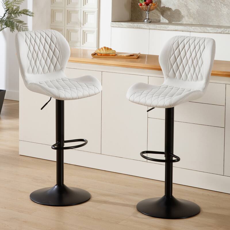 HOMYKA Swivel Adjustable Height Stool Set of 2
