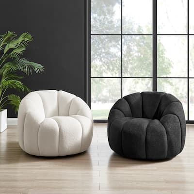 NPD Furniture Callista Boucle Swivel Accent Chair