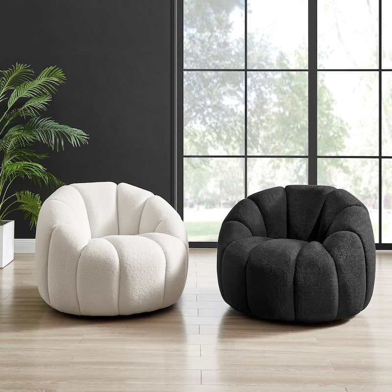 NPD Furniture Callista Boucle Swivel Accent Chair