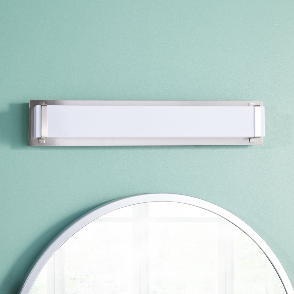 SAFAVIEH Lighting Biserka Vanity Bar Bathroom Sconce - 24"x4.3"x2.8" - Soft Blue - 24Wx4Dx3H