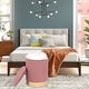 preview thumbnail 2 of 88, Adeco Round Storage Ottoman Footrest Stool Velvet Gold Plating Base