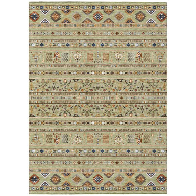 Machine Washable Indoor/ Outdoor Boho Moroccan Chantille Rug