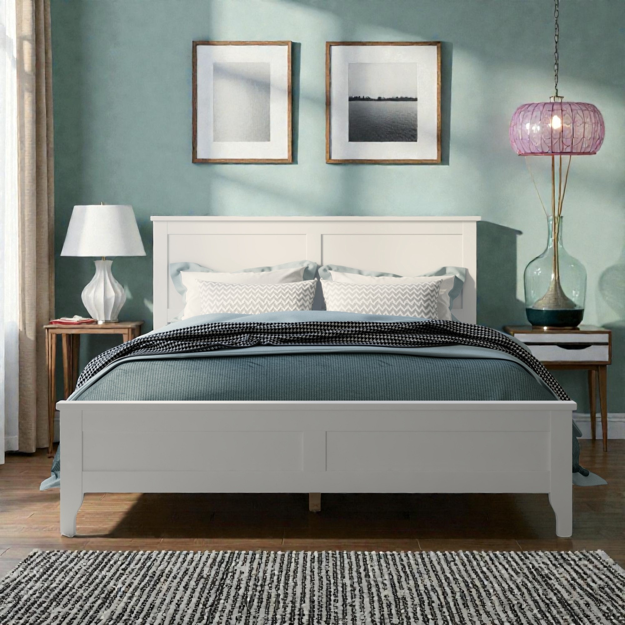 Modern Solid Wood Platform Bed Frame with Wooden Slats Support, No Box Spring Needed, Full Queen King