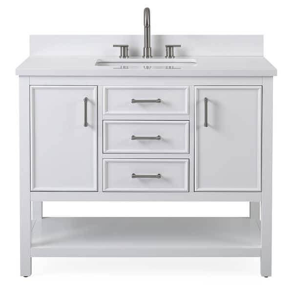 42 Tennant Brand Felton White Finish Single Sink Bathroom Vanity Overstock 32672003
