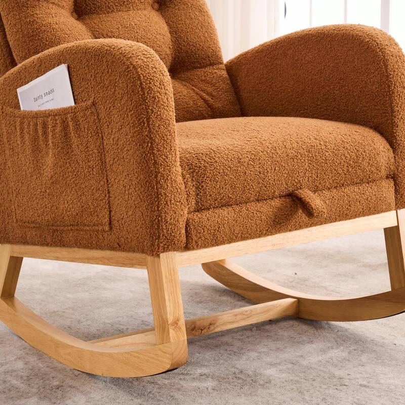 Nursery Rocking Chair - 39.76" Tall with Flip-Down Ottoman