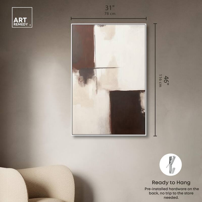 Burgundy and Beige Canvas by Art Remedy