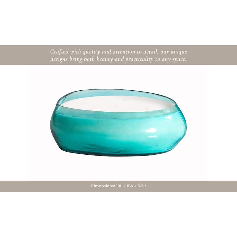 Glass and Wax Decorative Candle Bowl Modern Glam Sculptural Design - 10" x 8" x 3.5"