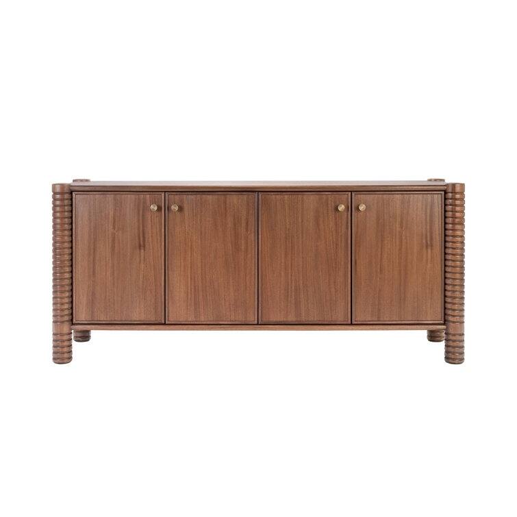Studio London Ellis Walnut Acacia Sideboard with Ribbed Solid Wood Legs