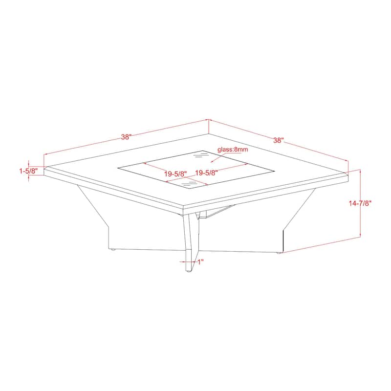 Ameena Contemporary Glass Insert Top Coffee Table by Furniture of America