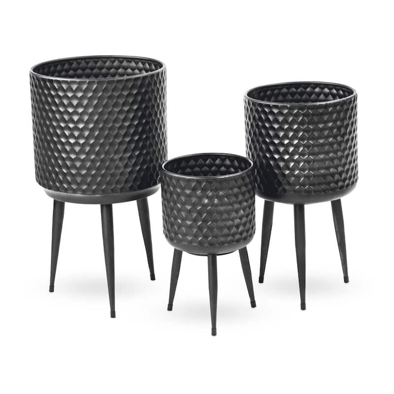 Textured Metal Bins/Plant Buckets