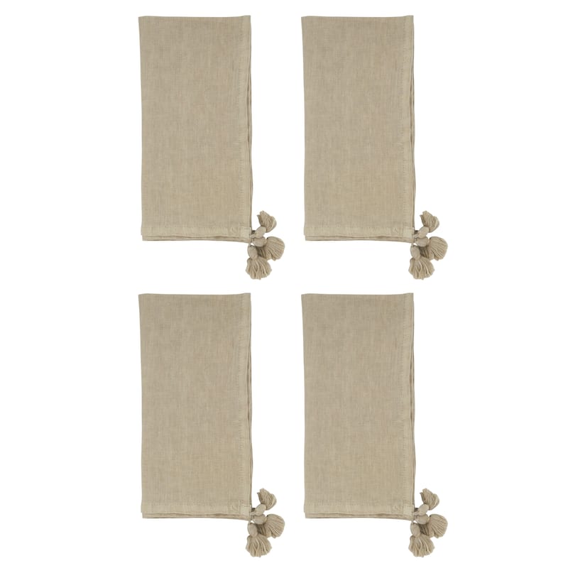 Table Napkins With Tassel Design (Set of 4)