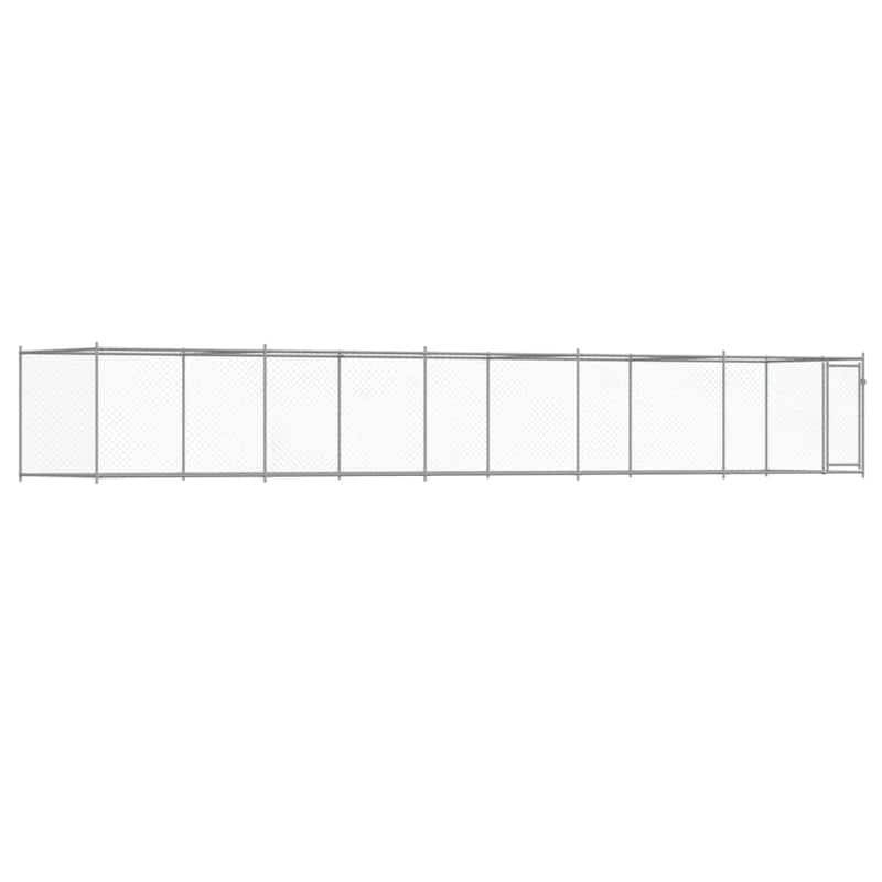 vidaXL Dog Cage Grey Galvanized Steel Durable Dog Cage
