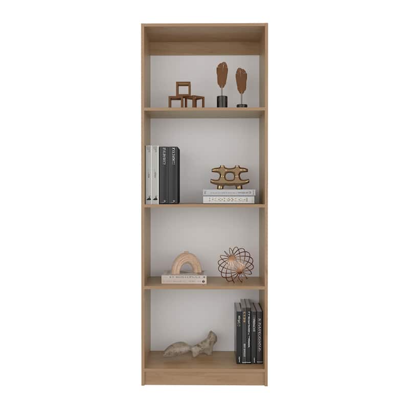 4 Shelves, Modern Display Unit For Books And Decor For Living Rooms,Office Or Bedroom,Natural Oak