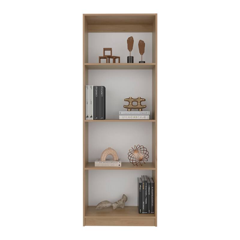 Anmytek 4-Shelf Modern Display Bookshelf Natural Oak for Living Room Office Bedroom