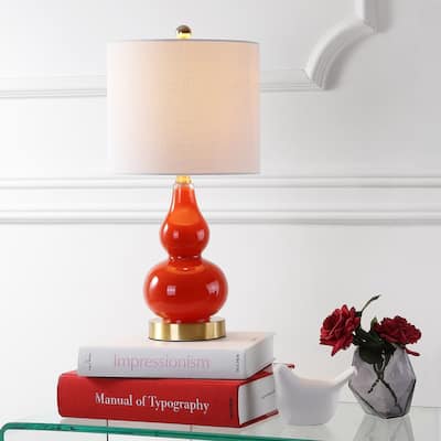 Anya 20.5" Mini Glass LED Table Lamp, Gray by JONATHAN Y
