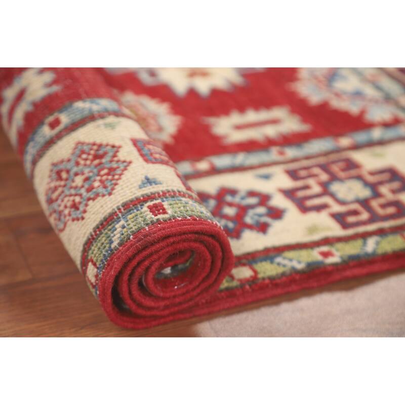 Pakistan Red Kazak Accent Rug Wool Carpet - 2'10" x 4'2"