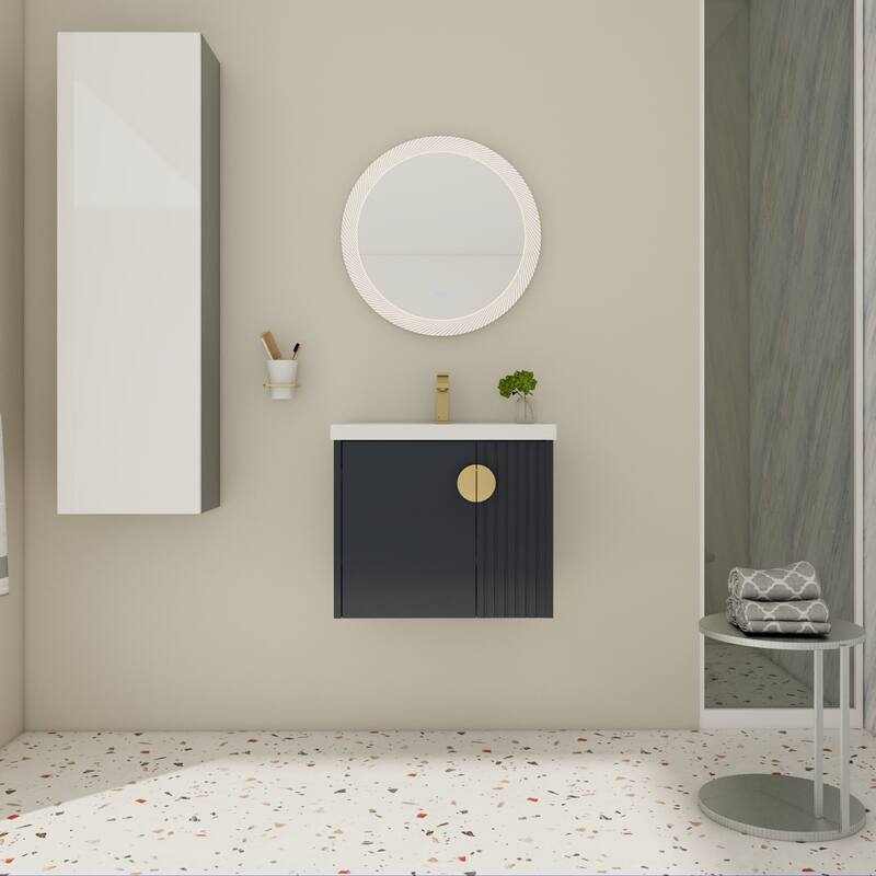 24 Inch Bathroom Vanity with Sink - Black