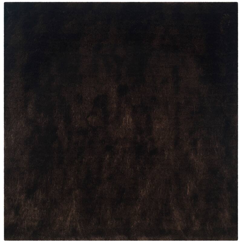 SAFAVIEH Handmade Nataly Shag Danara 2.5-inch Thick Rug - 5' Square - Chocolate