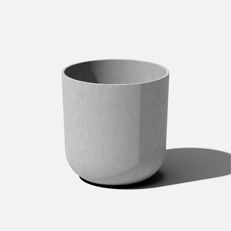 Pure Series Kona Modern Round Planter - 15 inches - Grey