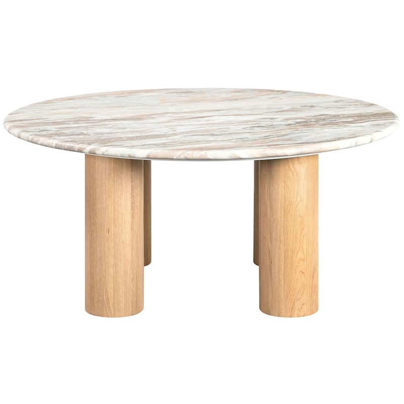 SAFAVIEH Couture Tylee Solid Wood/Marble Coffee Table - 36Wx36Dx16H