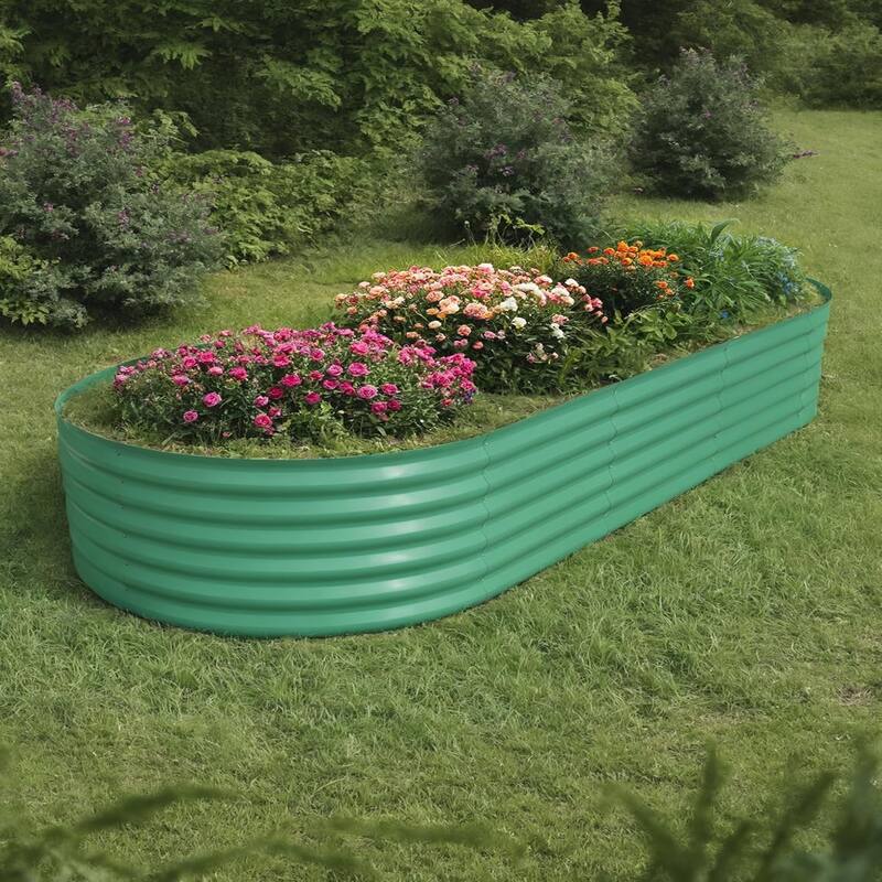 4-ft W x 8-ft L x 2-ft H Green Metal Raised Garden Bed(2-Pack) - 300*120*45cm
