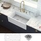 preview thumbnail 1 of 6, Ruvati 30-inch Fireclay Farmhouse Offset Drain Kitchen Sink Single Bowl White - Left Drain -