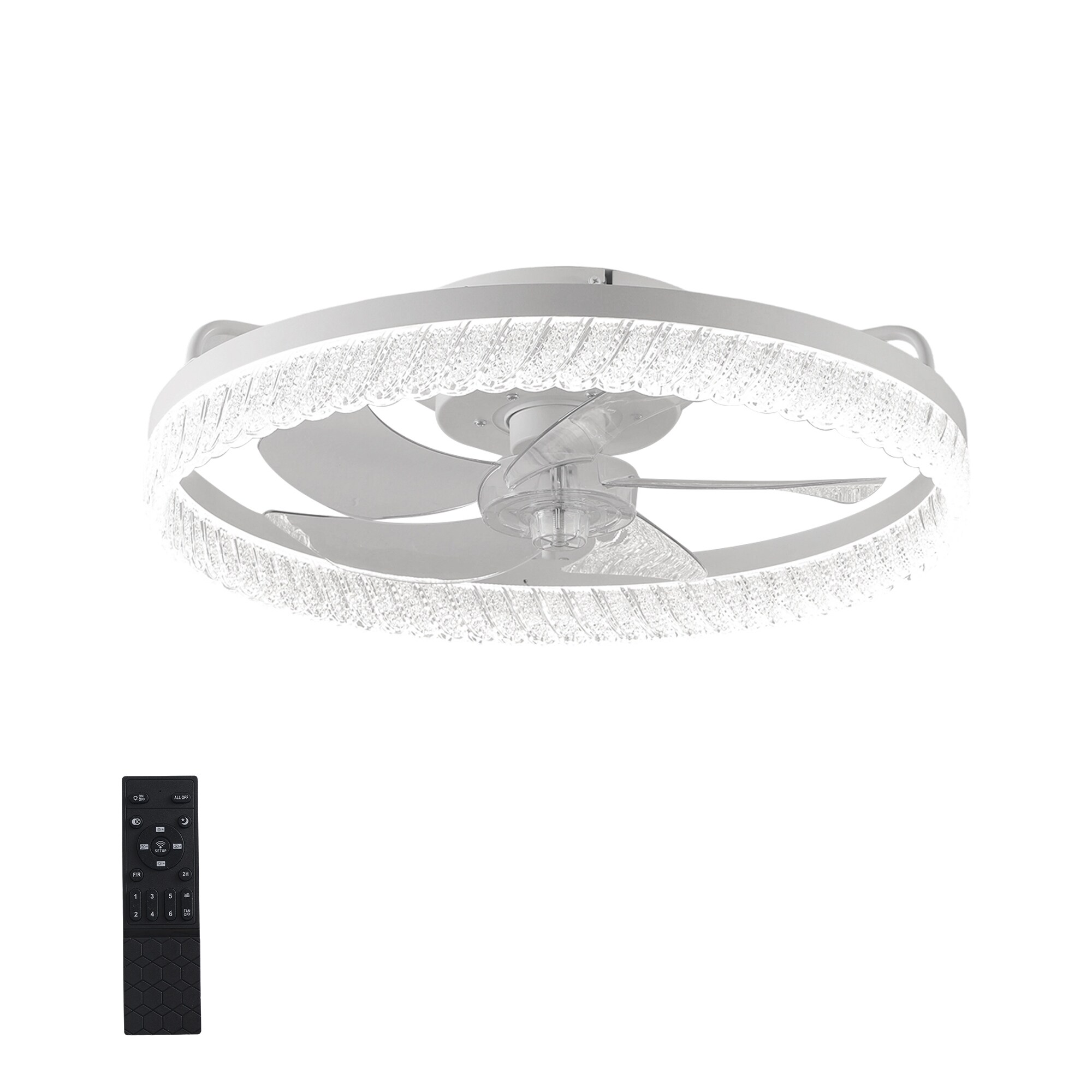 19" Dimmable Celling Fan light With 5 Blades For Bedroom