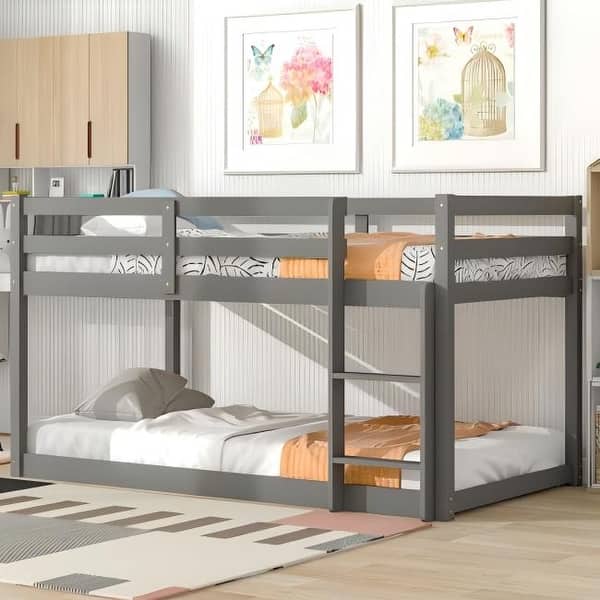 slide 2 of 3, Twin over Full Bunk Bed Grey