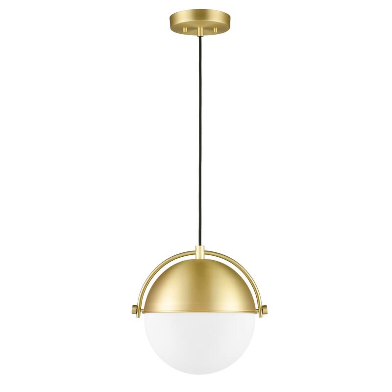 Light Society Sara Pendant Light - Brushed Brass/White