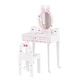 preview thumbnail 1 of 51, Kids Vanity Set with Mirror Makeup Dressing Table with Drawer White-Rabbit - 1-drawer