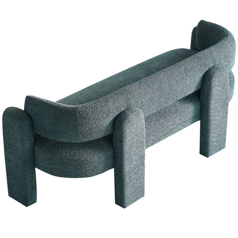 Modern Upholstered Bench Velvet Sofa with Rolled Arms, Loveseat Sofa, Chaise Sofa for Club Living Room Bedroom