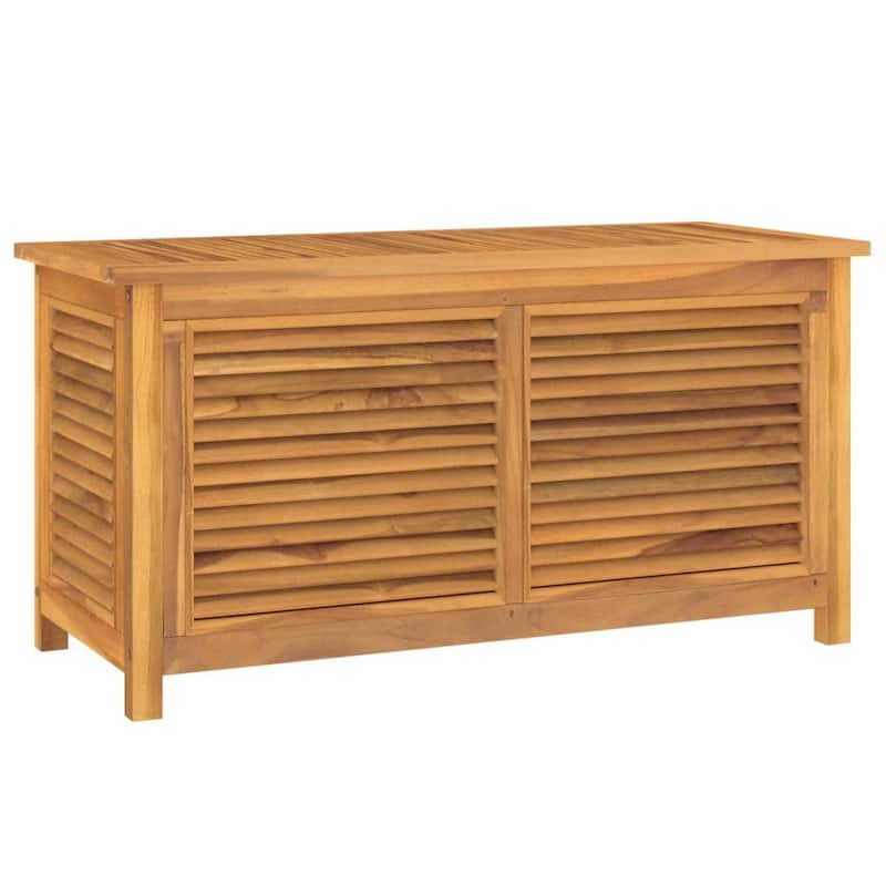 vidaXL Patio Storage Box Outdoor Cushion Storage with Bag Solid Wood Teak