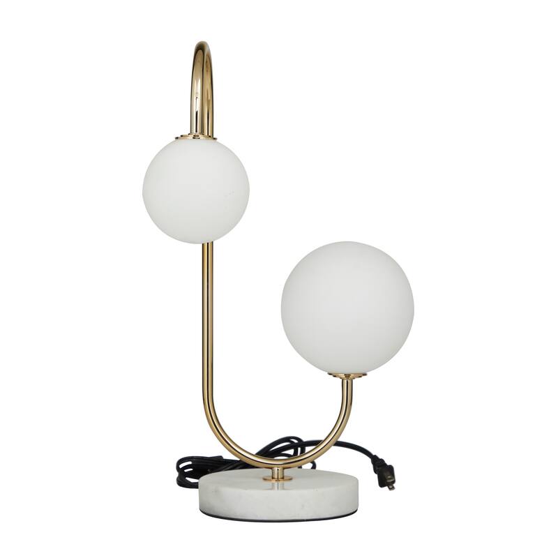 Stylish Metal Orb Light Table Lamp with Marble Base - Gold, Black, Silver