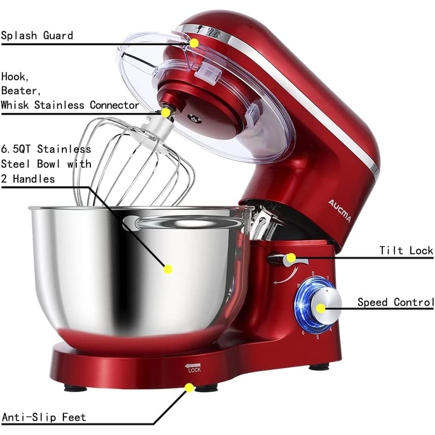 Stand Mixer 7.5QT 10-Speed 660W Tilt-Head Kitchen Electric Food