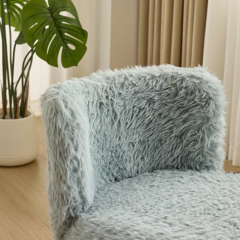 Plush Velvet Swivel Chair Antique Bronze Base With Wheels