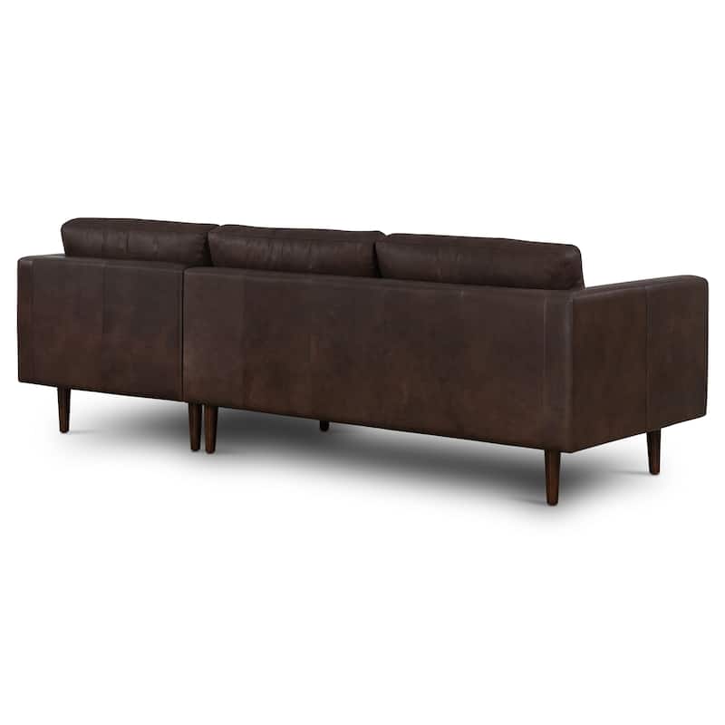 Poly & Bark Napa 104.5" Right-facing Sectional Sofa - Full Grain Genuine Italian Leather