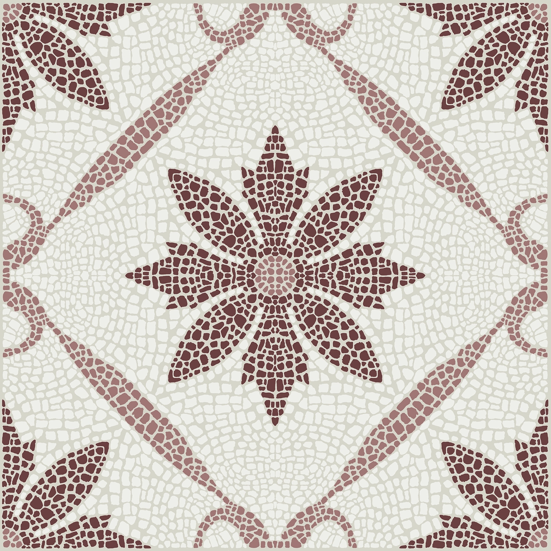 FloorPops Jamila Burgundy Peel and Stick Floor Tiles