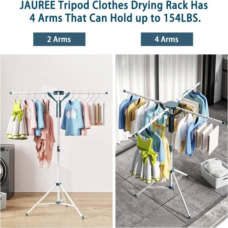 Tripod Clothes Drying Rack Folding Indoor - 4.72"D x 4.72"W x 39.37"H