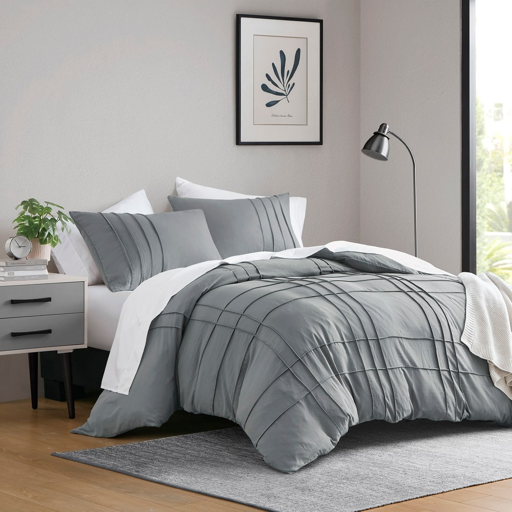 Chelsea Square Evans Pinch Pleated Soft Washed Boho Duvet Cover Set