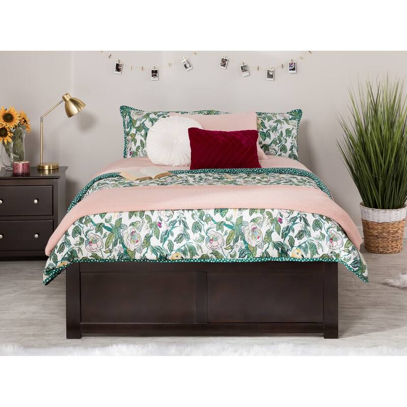 AFI Concord Full Platform Bed with Footboard & Full Trundle